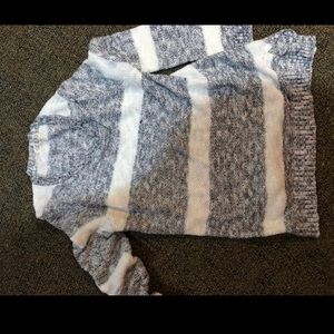 Grey and white striped sweater